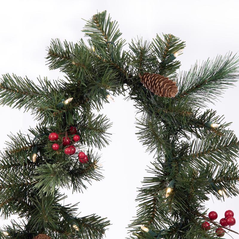Celebrations 6 ft. L LED Prelit Multicolored/Warm White Mixed Pine Rechargeable Garland