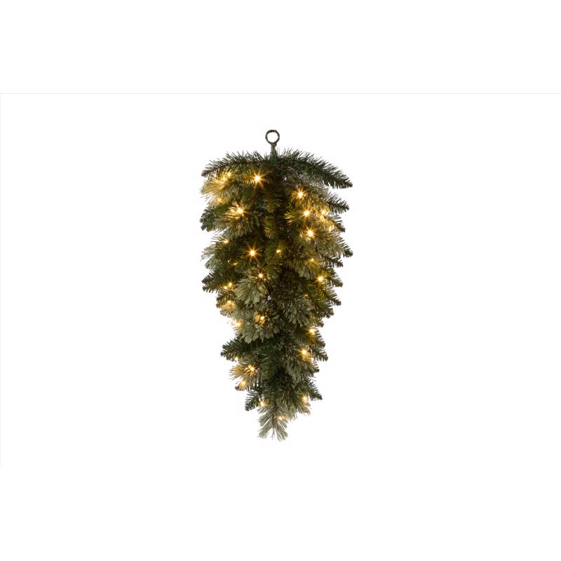 Celebrations 2 ft. L LED Prelit Multicolored/Warm White Mixed Pine Swag Teardrop Garland