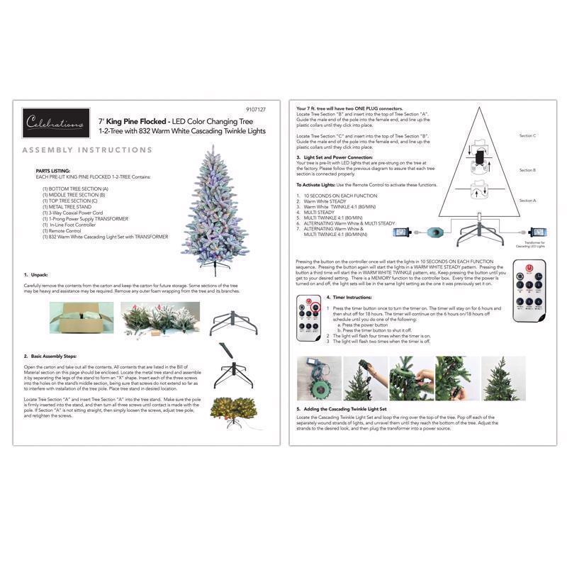Holiday Bright Lights 7 ft. Full LED 1282 ct King Pine Color Changing Christmas Tree