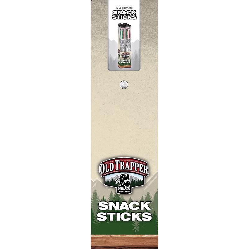 Old Trapper Pepperoni Snack Stick 1.2 oz Shrink Wrapped, Pack of 24
