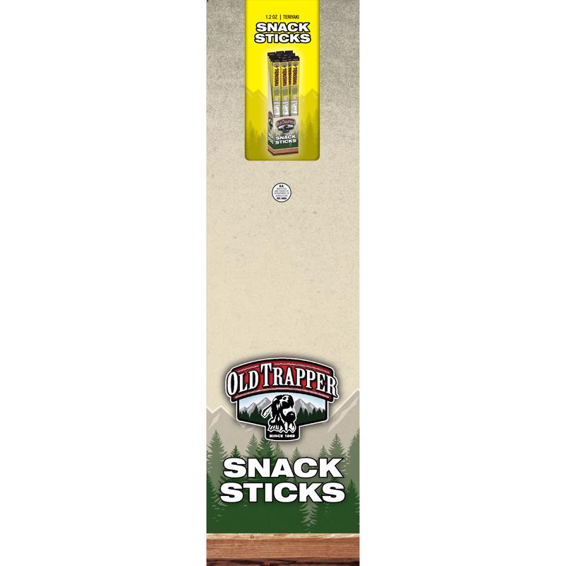 Old Trapper Teriyaki Snack Stick 1.2 oz Shrink Wrapped, Pack of 24