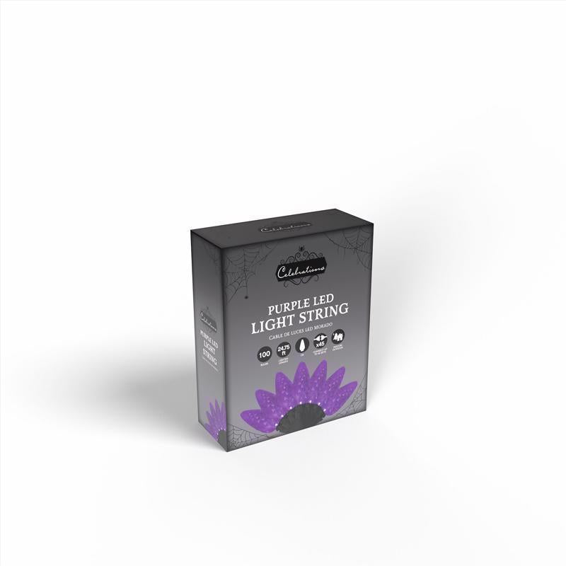Celebrations Halloween Purple 100 ct LED Anti Flicker String Lights