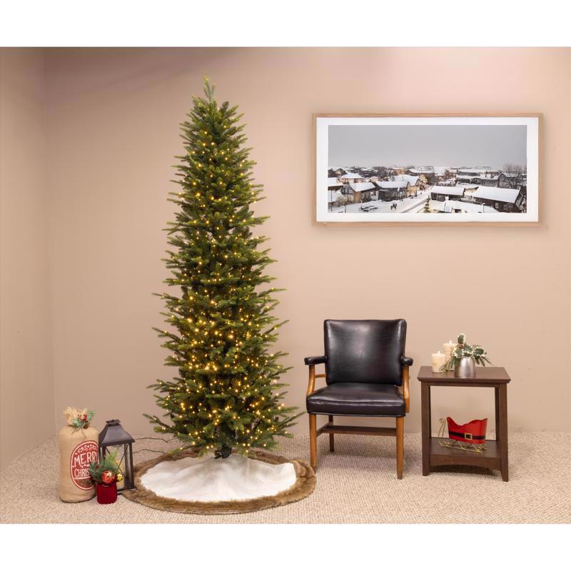 Holiday Bright Lights 1-2 Tree 7-1/2 ft. Pencil LED 900 ct Emerald Pine Sparkle Christmas Tree