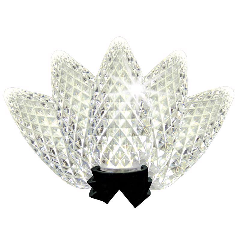 Celebrations LED C9/5MM Pure White 5 ct Replacement Christmas Light Bulbs, Pack of 8