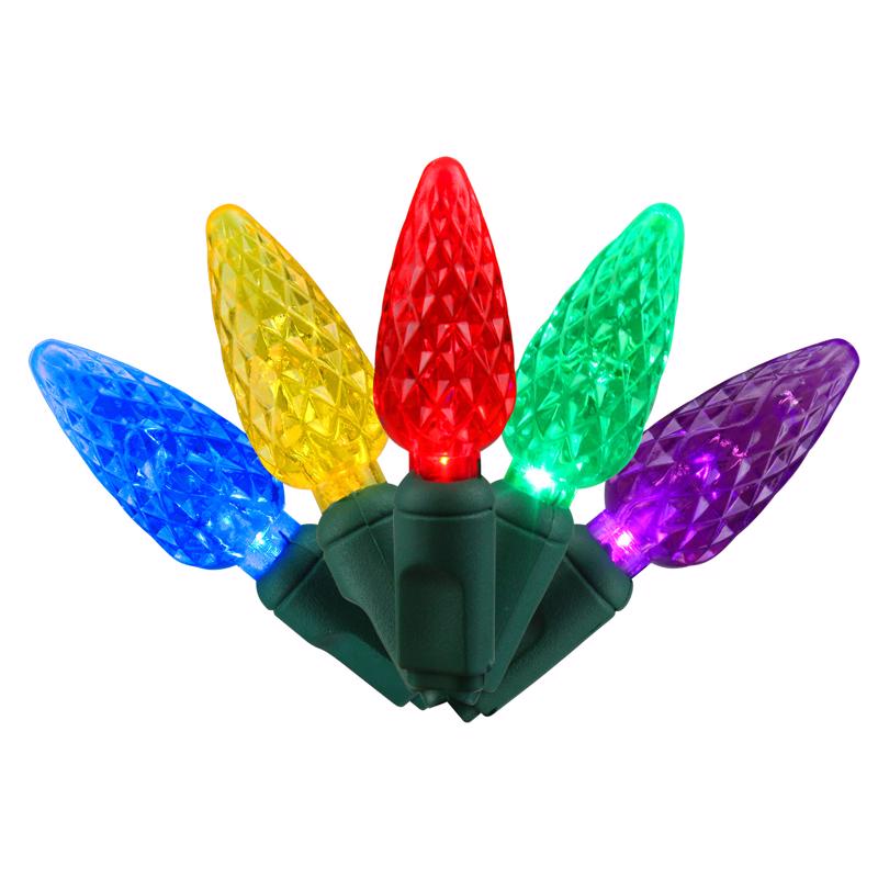 Celebrations LED C6 Multicolored 5 ct Replacement Christmas Light Bulbs, Pack of 8
