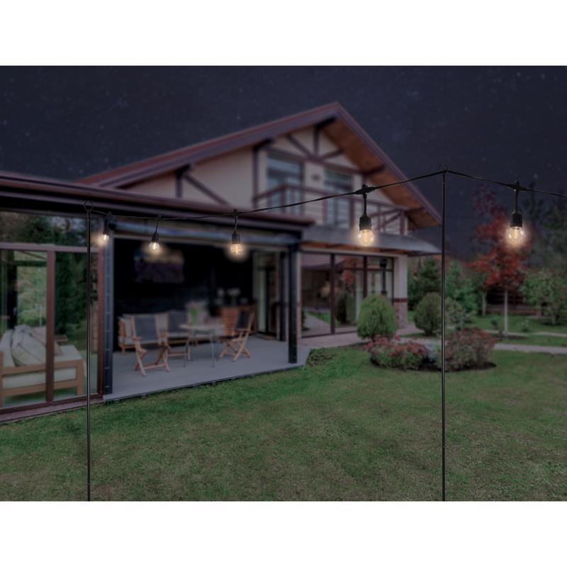 Belle Luci LED Patio Light Pole String Light Hanging Kit 108 in.