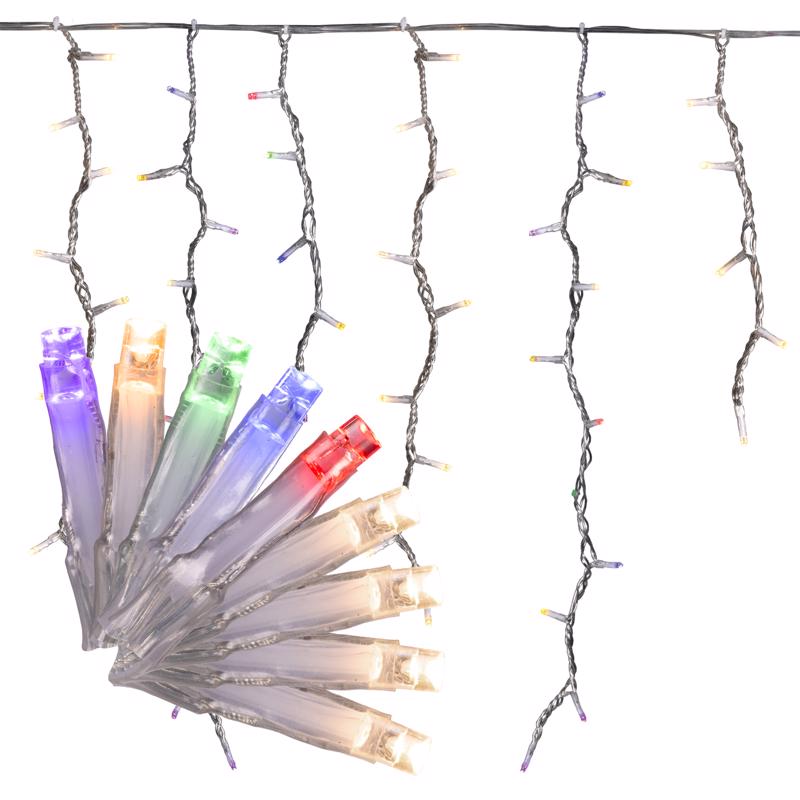 Celebrations LED Rice Multicolored/Warm White 200 ct Icicle Christmas Lights