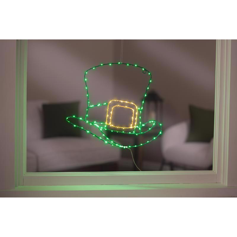 Celebrations Shamrock Hat Silhouette Window Decor Metal 1 pk