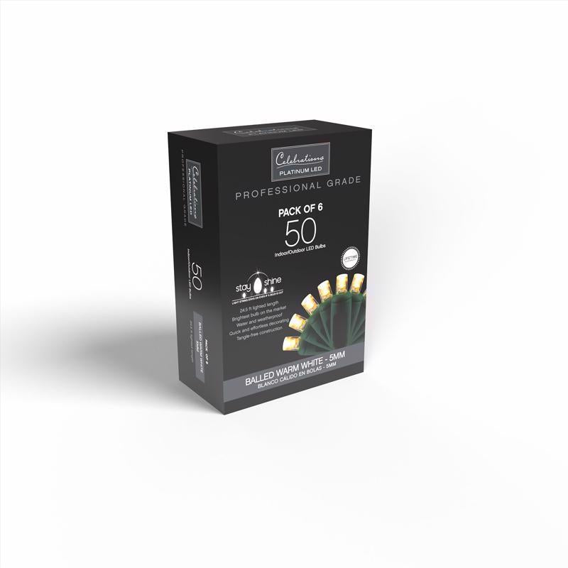 Celebrations LED Grand Mini Warm White 50 ct String Christmas Lights 25 ft.