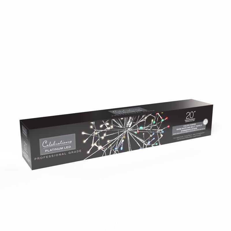 Celebrations LED Multi Shimmering Sphere 20 in. Hanging Decor