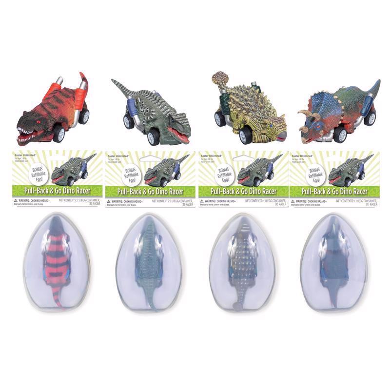 Easter Unlimited Pull-Back & Go Dino Racer Assorted 1 pc, Pack of 12