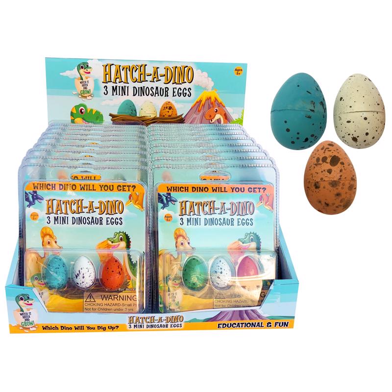 Zorbitz Mini Dinosaur Eggs Toy Multicolored 3 pc, Pack of 18