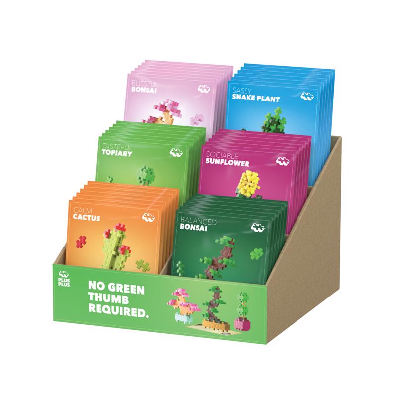 Plus-Plus Playful Plant Packets Building Set Multicolored, Pack of 36