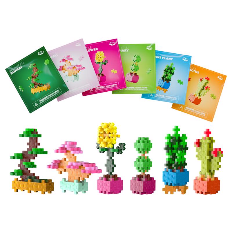 Plus-Plus Playful Plant Packets Building Set Multicolored, Pack of 36