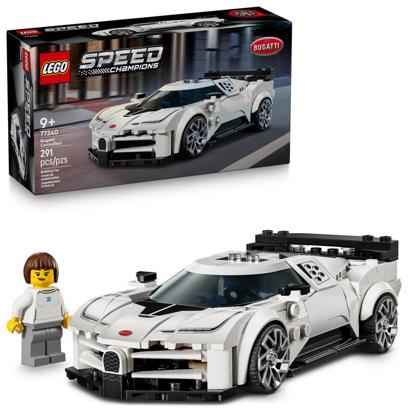 LEGO Speed Champions Bugatti Centodieci Hyper Sports Car Building Set Multicolored 291 pc