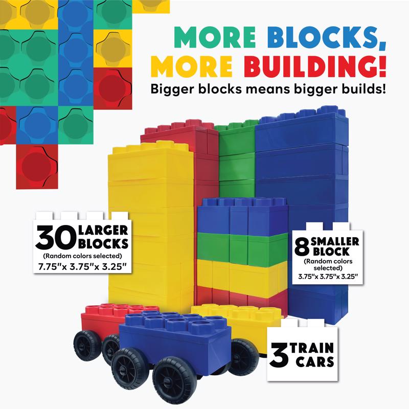 Biggo Train Station Jumbo Building Blocks Assorted 38 pc