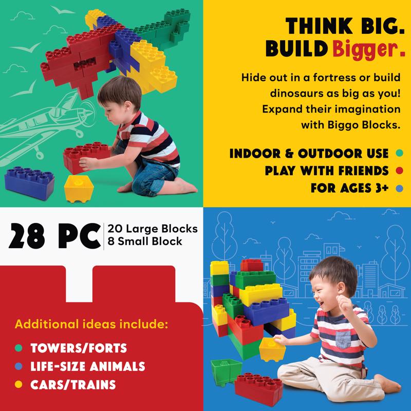 Biggo Beginner Set Jumbo Building Blocks Assorted 28 pc