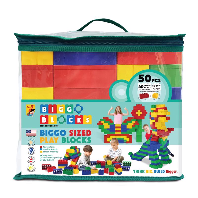 Biggo Learner Set Jumbo Building Blocks Assorted 50 pc