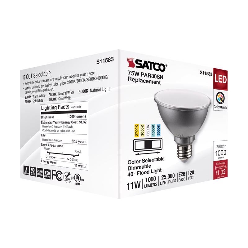 Satco PAR30SN E26 (Medium) LED Bulb Tunable White/Color Changing 75 Watt Equivalence 1 pk