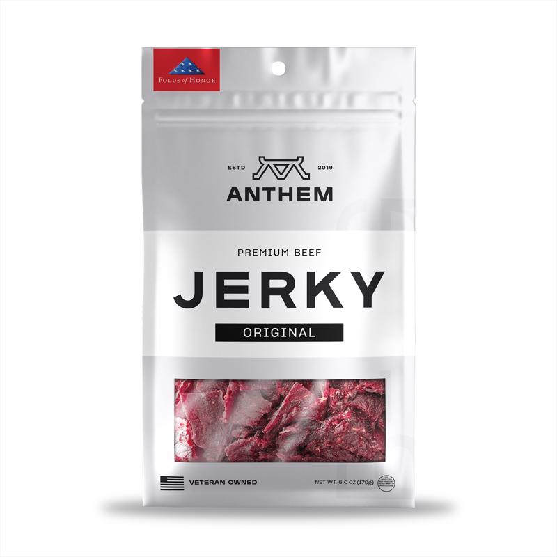 Anthem Snacks Original Beef Jerky 6 oz Bagged, Pack of 8