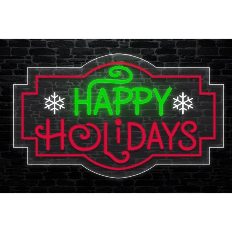 Luxe Light Decor Happy Holidays LED Happy Holidays Hanging Decor, Pack of 5