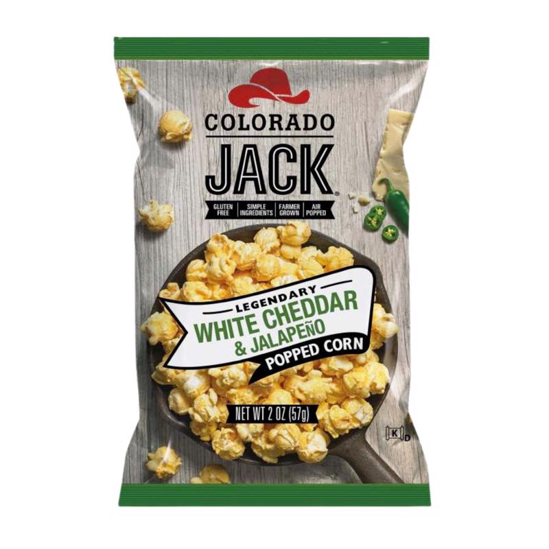 Colorado Jack White Cheddar & Jalapeno Gourmet Popcorn 2 oz Bagged, Pack of 6