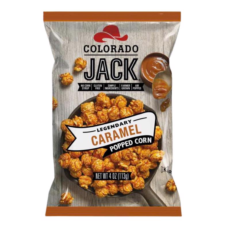 Colorado Jack Caramel Gourmet Popcorn 4 oz Bagged, Pack of 6