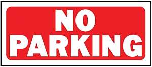 Hy-Ko 23002 Fence Sign, Rectangular, NO PARKING, White Legend, Red Background, Plastic, 6 in H x 14 in W Dimensions, Pack of 5