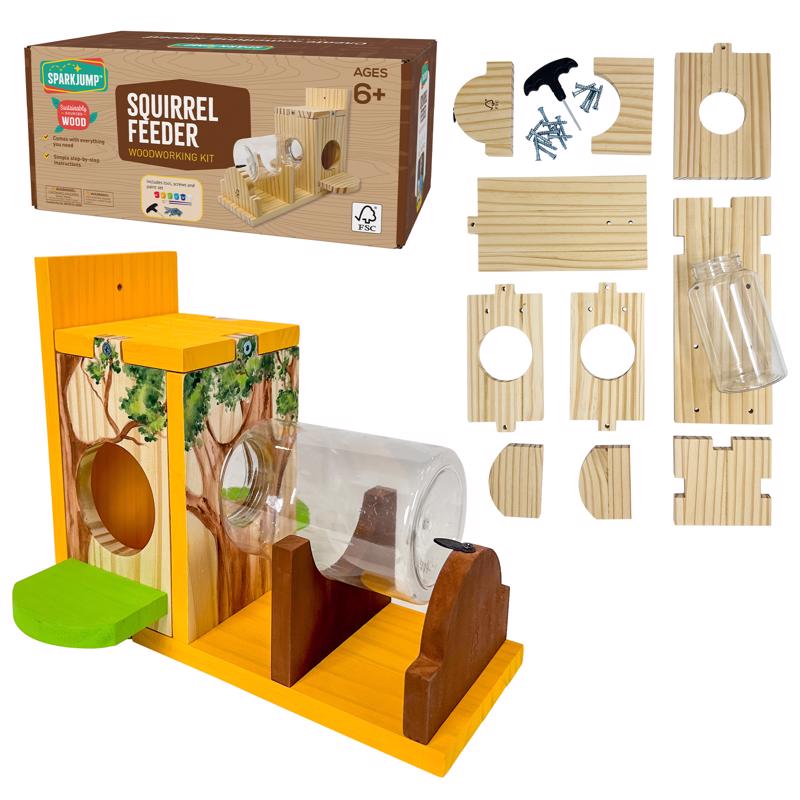 SparkJump Squirrel Feeder Woodworking Toy Kit