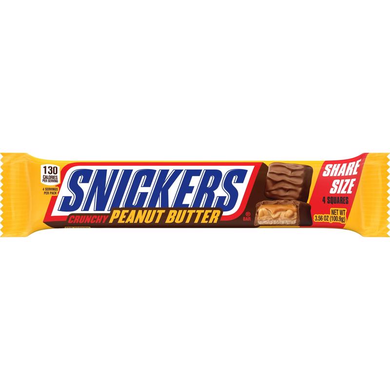 Snickers Peanut Butter Squared Candy 3.56 oz, Pack of 18