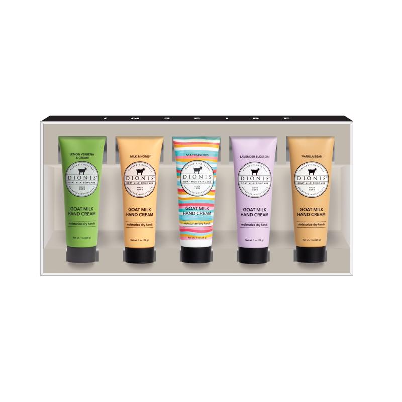 Dionis Goat Milk Skincare Assorted Scent Hand Cream Gift Set 1 oz 5 pk, Pack of 6
