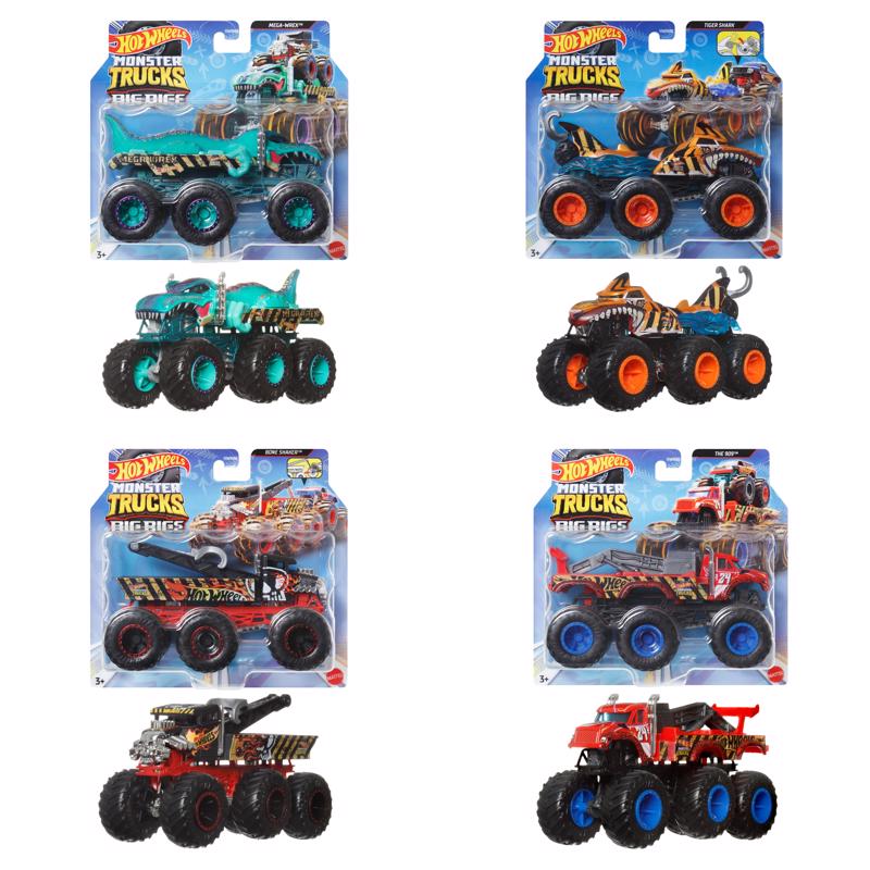 Hot Wheels Monster Big Rigs Truck Assorted, Pack of 4