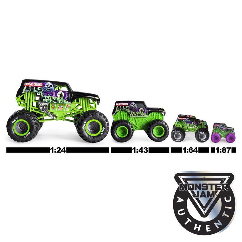 Monster Jam Grave Digger Truck Toy, Pack of 12