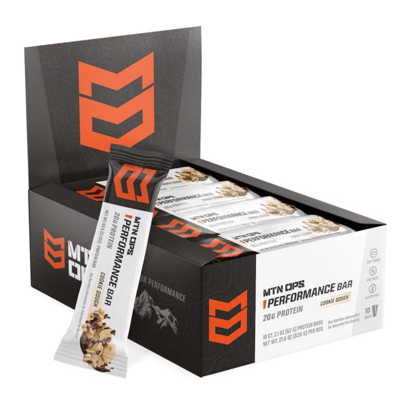 MTN OPS Cookie Dough Protein Bar 21.8 oz Packet, Pack of 10