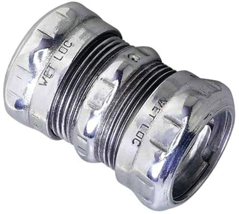Halex 62610 EMT Raintight Coupling, 1 in Compression, Steel, Each, Pack of 4