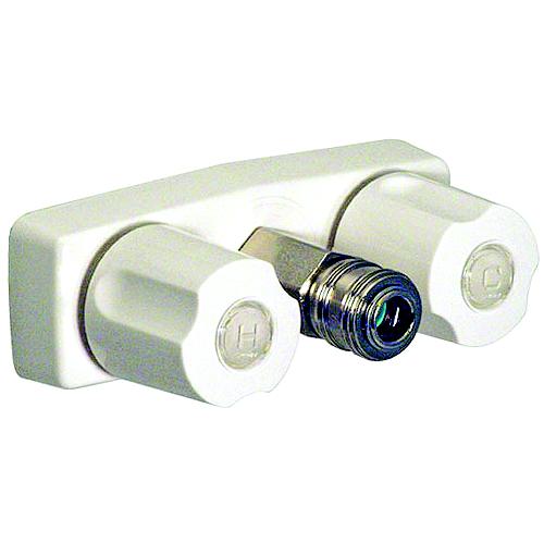 Valterra Phoenix PF213246 White Finish Two Handle RV Shower Faucet w/Quick Connect Fitting