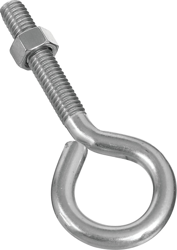 National Hardware N221-648 Eye Bolt, 3/8-16 Thread, Coarse Thread, 2 in L Thread, 1 in ID Dia Eye, 2.35 in L Shank