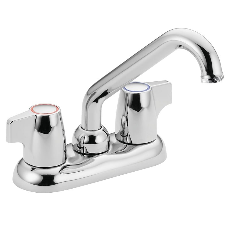 Moen Chateau Series 74998 Laundry Faucet, 2-Faucet Handle, 2-Faucet Hole, Metal, Chrome-Plated, Deck Mounting, Yes