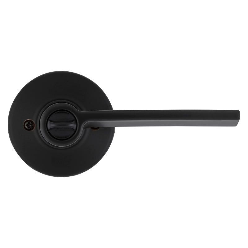 Kwikset Ladera Series 300LRL RDT 514 CP Privacy Lockset, Lever Handle, Matte, Zinc, Black, Left, Right Hand