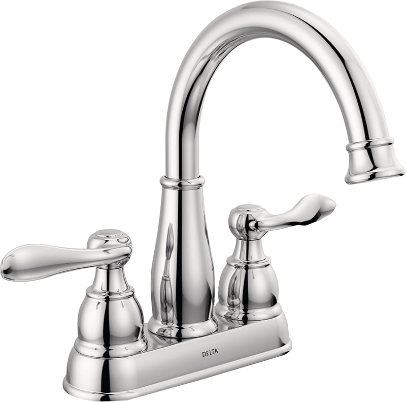 Delta Windemere Series 25896LF Centerset Bathroom Faucet, 1.2 gpm, 2-Faucet Handle, 3-Faucet Hole, Metal, ADA Compliant