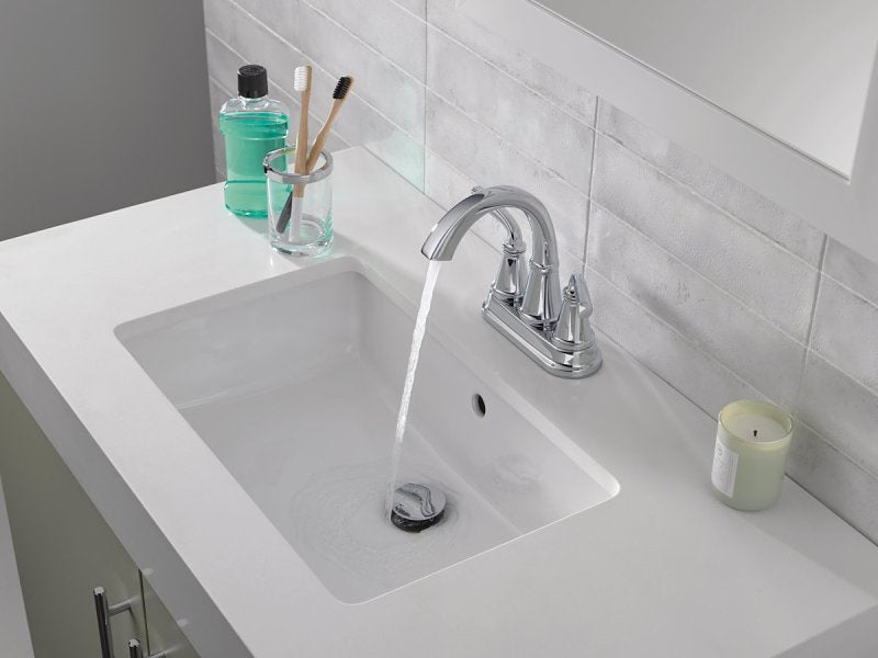 Delta Geist Series 25864LF Bathroom Faucet, 1.2 gpm, 2-Faucet Handle, 3-Faucet Hole, Chrome, 4 in Faucet Centers