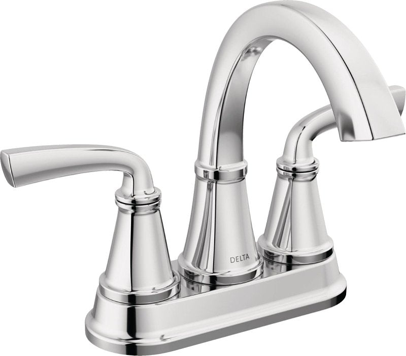 Delta Geist Series 25864LF Bathroom Faucet, 1.2 gpm, 2-Faucet Handle, 3-Faucet Hole, Chrome, 4 in Faucet Centers