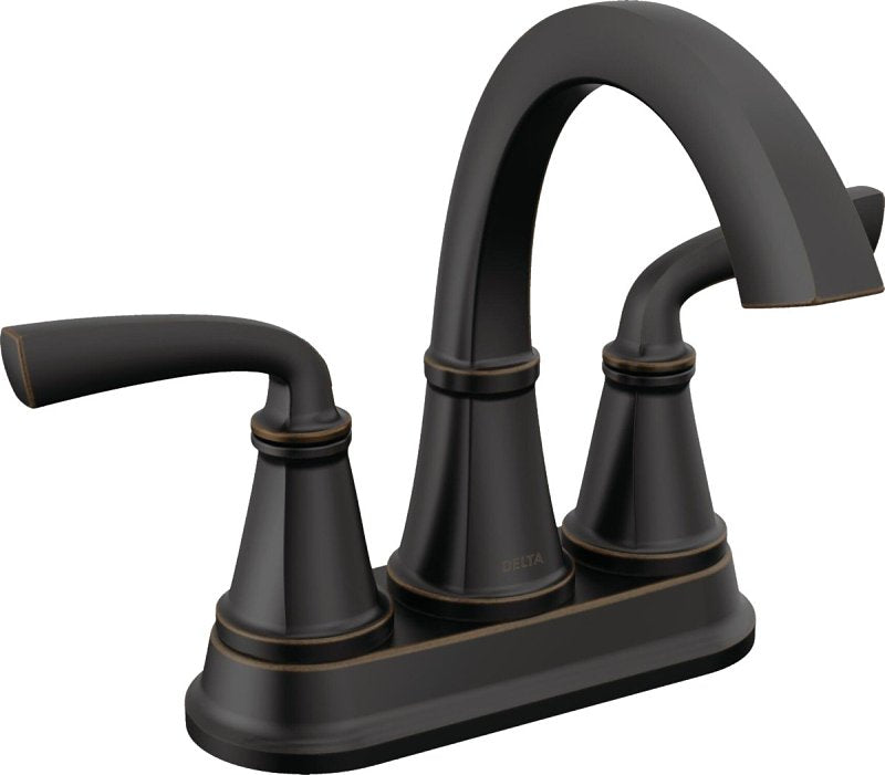 Delta Geist Series 25864LF-OB Centerset Bathroom Faucet, 1.2 gpm, 2-Faucet Handle, 3-Faucet Hole, Metal, Lever Handle