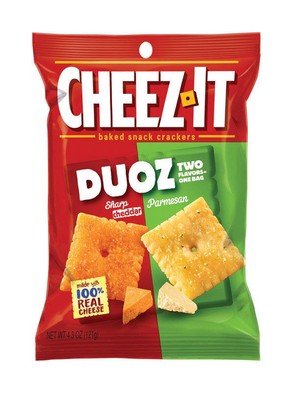 Cheez-It Duoz Sharp Cheddar/Parmesan Crackers 4.75 oz Pegged, Pack of 6