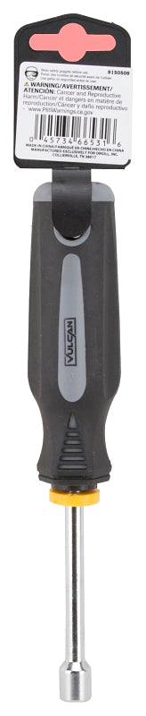 Vulcan MC-SD40 Nut Driver, 8 mm Drive, 7 in OAL, Cushion Grip Handle, Gray/Black Handle, 3 in L Shank