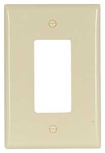 Eaton 2751V-BOX Decorative Wallplate, 3-1/2 in L, 5-1/4 in W, 1-Gang, Thermoset, Ivory, High-Gloss, Pack of 10