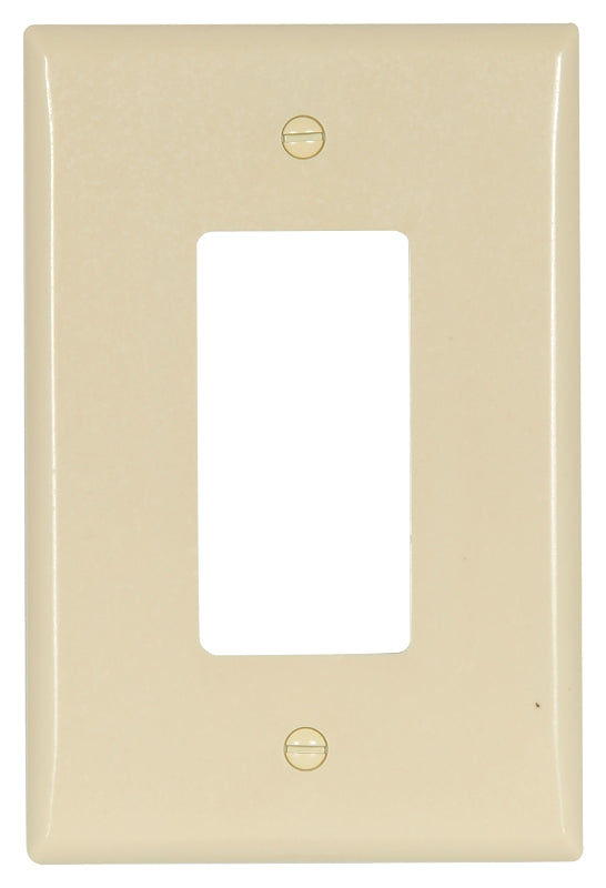 Eaton 2751V-BOX Decorative Wallplate, 3-1/2 in L, 5-1/4 in W, 1-Gang, Thermoset, Ivory, High-Gloss, Pack of 10
