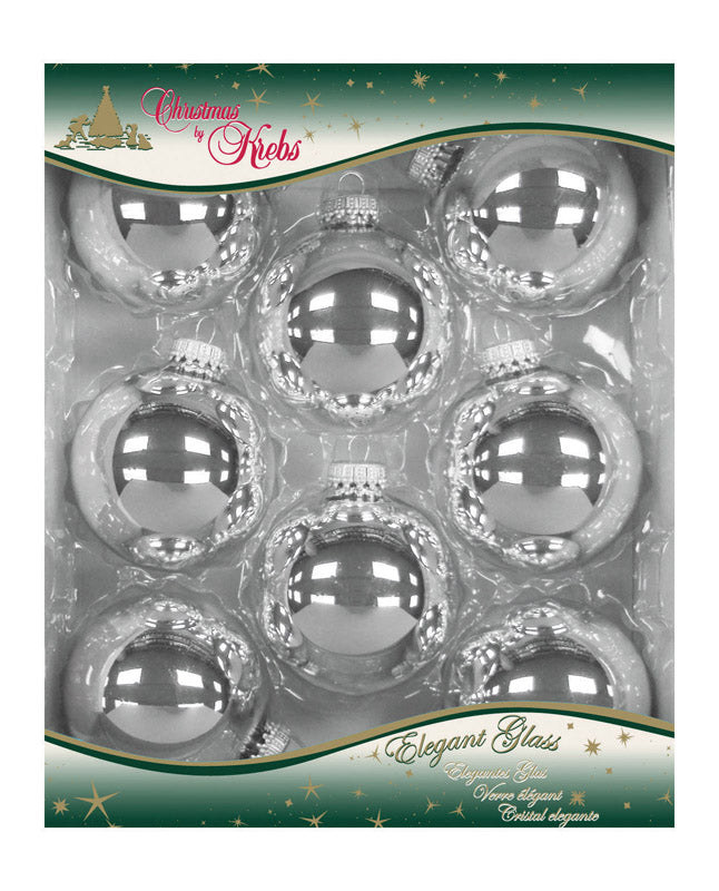 Christmas by Krebs Bright Silver Ball Ornament, Pack of 12