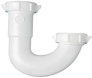 Plumb Pak PP66-1W J-Bend, 1-1/2, 1/2 x 1-1/4 in, Slip-Joint, Plastic, White