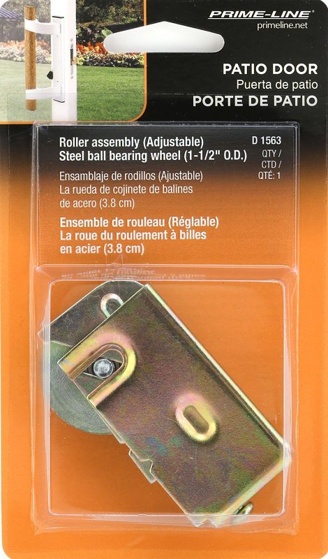 Prime-Line D 1563 Roller Assembly, 2-5/8 in L x 3/4 in W x 1-3/8 in H Dimensions, 1-1/2 in Dia Roller, 5/16 in W Roller